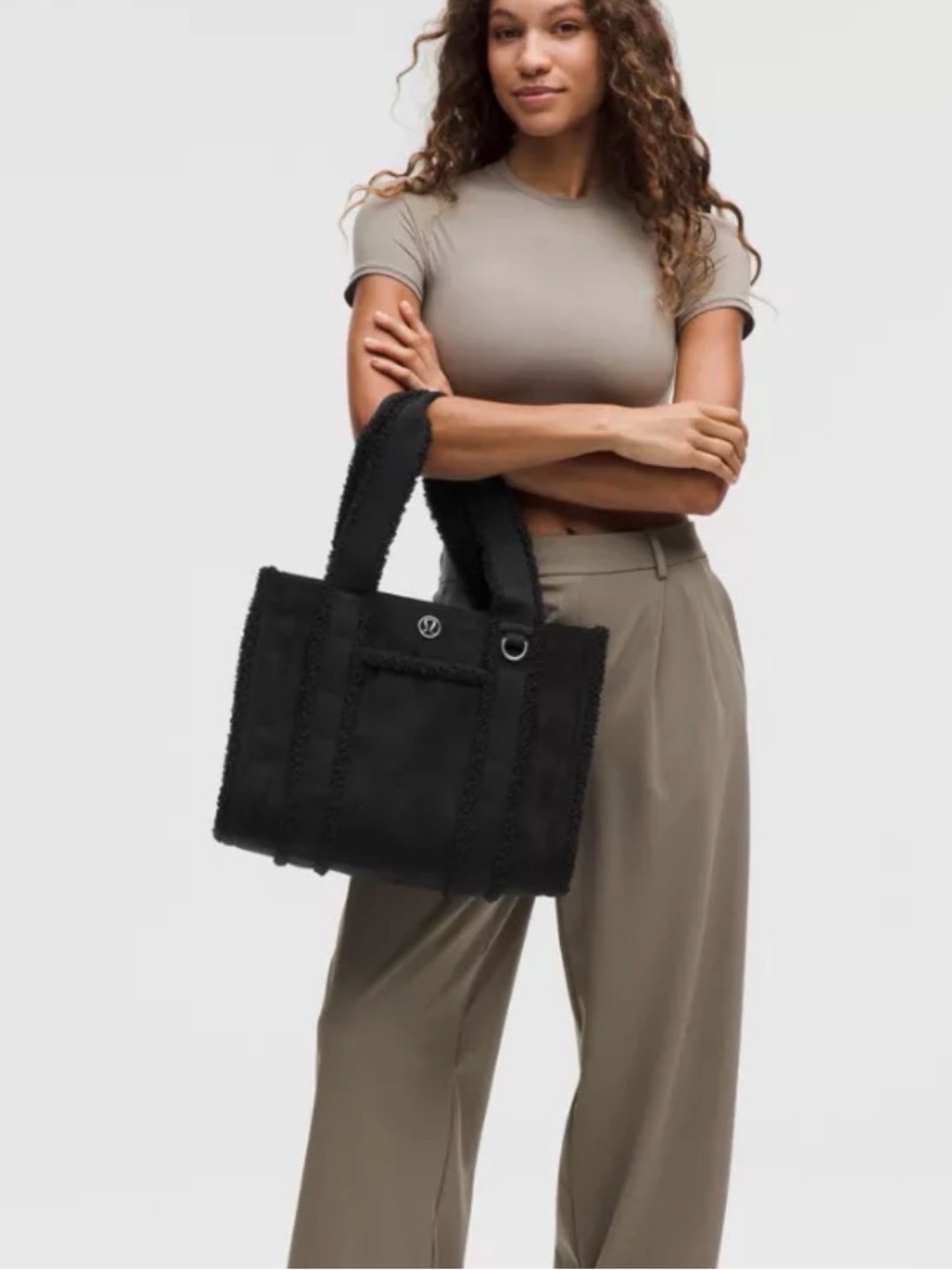 NWT Lululemon Boxy Tote Bag 10L Faux Shearling Trims